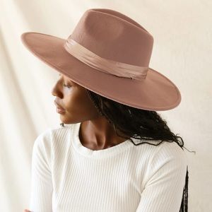 Taupe Fedora Hat